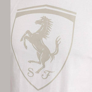Ferrari Big Shield WHT T-SHIRT - Allsport