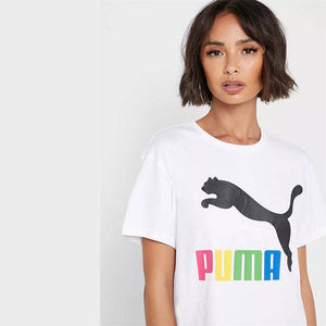 Classics Logo Tee Puma White-Multi colou - Allsport