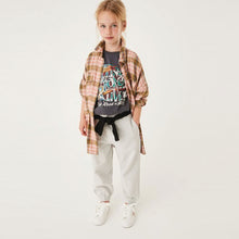 Load image into Gallery viewer, Peach Pink Check Oversized Shirt (3-12yrs) - Allsport
