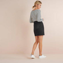 Load image into Gallery viewer, Washed Black Denim Skirt - Allsport
