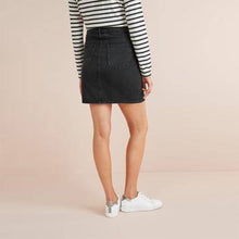 Load image into Gallery viewer, Washed Black Denim Skirt - Allsport
