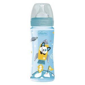 Chicco Bottle Colorful Plastic 330ml Blue 4M+