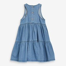 Load image into Gallery viewer, Denim Racerback Tiered Dress (3-12yrs) - Allsport
