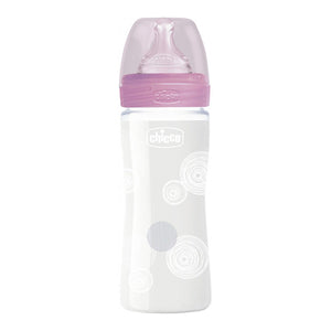 Chicco bottle in pink glass