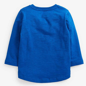 Blue Long Sleeve Dino Flippy Sequin T-Shirt (9mths-6yrs) - Allsport
