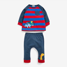 Load image into Gallery viewer, Navy Dinosaur Baby T-Shirt and Leggings Set (0mths-18mths) - Allsport
