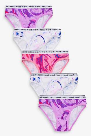 Pink 5 Pack Marble Print Bikini - Allsport
