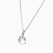 Load image into Gallery viewer, Silver Tone Sparkle Paw Pendant Necklace - Allsport
