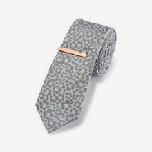 Load image into Gallery viewer, Sage Daisy Slim Tie With Tie Clip - Allsport
