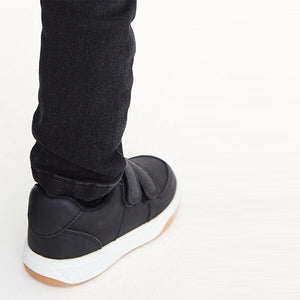 Black Strap Touch Fastening Shoes (Kids) - Allsport