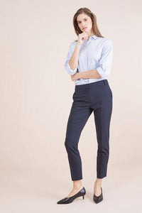 Navy Tailored Slim Trousers - Allsport
