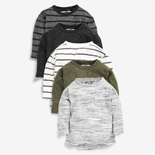Load image into Gallery viewer, 5 Pack Long Sleeve T-Shirts (3mths-5yrs) - Allsport
