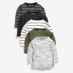 5 Pack Long Sleeve T-Shirts (3mths-5yrs) - Allsport