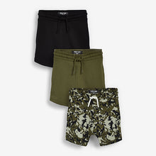 Load image into Gallery viewer, Camouflage/Green/ Black 3 Pack Jersey Shorts (3mths-5yrs) - Allsport
