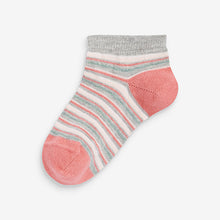 Load image into Gallery viewer, Pink/Sage 5 Pack Floral Trainer Socks - Allsport
