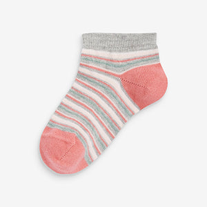 Pink/Sage 5 Pack Floral Trainer Socks - Allsport