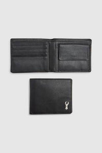 BLACK LEATHER STAG BADGE EXTRA CAPACITY WALLET - Allsport
