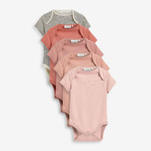 Load image into Gallery viewer, Dusky Pink Baby 5 Pack Essential Short Sleeve Bodysuits (0mths-18mths) - Allsport
