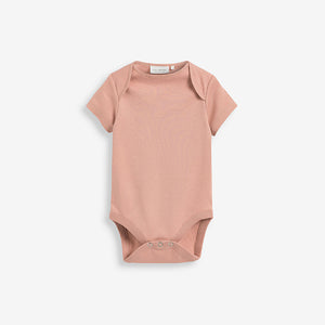 Dusky Pink Baby 5 Pack Essential Short Sleeve Bodysuits (0mths-18mths) - Allsport