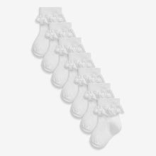 Load image into Gallery viewer, White Lace Socks 7 Pack (0mths-2yrs)
