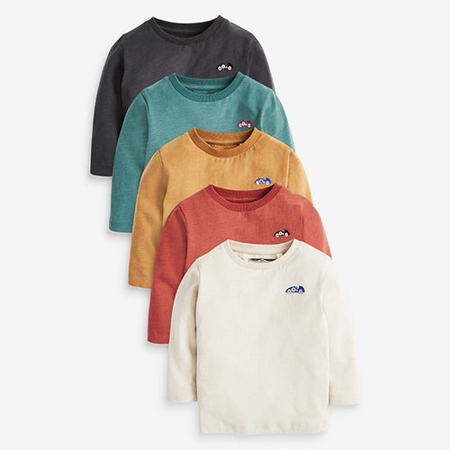 5 Pack Mineral Long Sleeve T-Shirts (3mths-5yrs) - Allsport