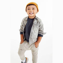 Load image into Gallery viewer, Grey Star Print Denim Shirt (3mths-5yrs) - Allsport
