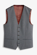 Load image into Gallery viewer, Gingham Grey Blue Regular Fit Check Suit Waistcoat - Allsport
