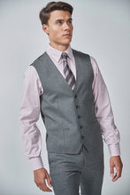 Load image into Gallery viewer, Gingham Grey Blue Regular Fit Check Suit Waistcoat - Allsport
