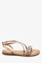 Load image into Gallery viewer, Cross Strap Rose Gold Sandals - Allsport
