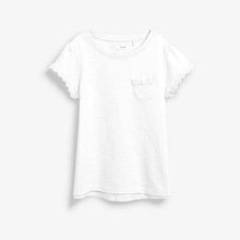 Load image into Gallery viewer, White Daisy Trim T-Shirt (3-12yrs) - Allsport
