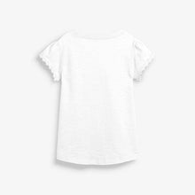 Load image into Gallery viewer, White Daisy Trim T-Shirt (3-12yrs) - Allsport
