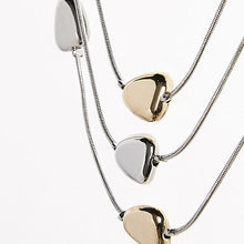 Load image into Gallery viewer, Silver Tone/Gold Tone Pebble Three Row Short Necklace - Allsport
