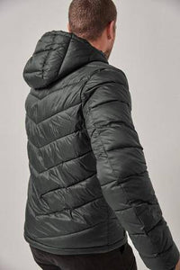 BLACK Hooded Quilted Jacket With DuPont™ Sorona® Insulation - Allsport