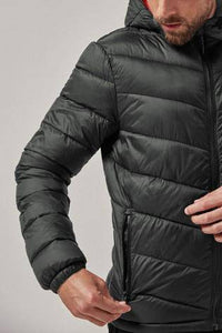 BLACK Hooded Quilted Jacket With DuPont™ Sorona® Insulation - Allsport