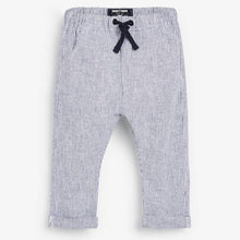 Load image into Gallery viewer, Navy Stripe Linen Blend Trousers (3mths-3yrs) - Allsport
