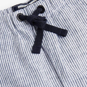 Navy Stripe Linen Blend Trousers (3mths-3yrs) - Allsport