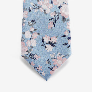 Blue/Pink Floral Tie - Allsport
