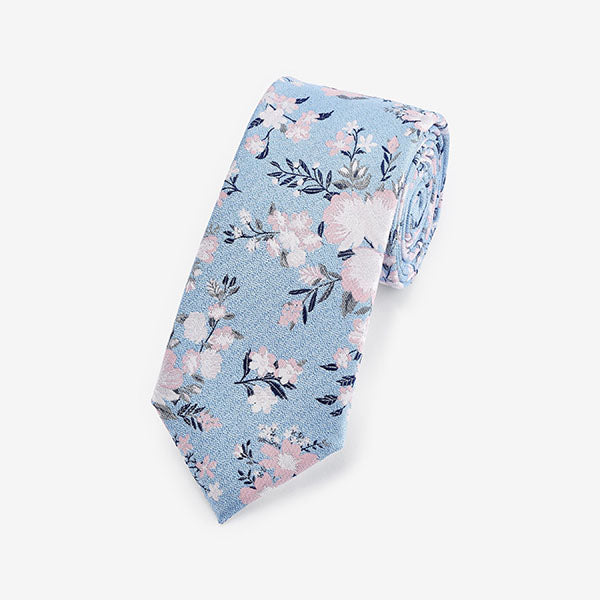 Blue/Pink Floral Tie - Allsport
