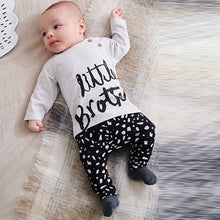 Load image into Gallery viewer, Little Brother Black/White Baby 2 Pack T-Shirt And Legging Set (0mth-18mths)
