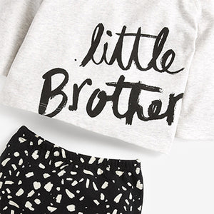 Little Brother Black/White Baby 2 Pack T-Shirt And Legging Set (0mth-18mths)