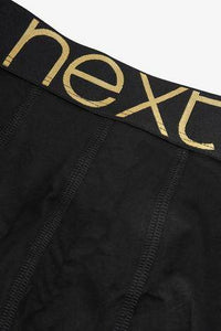 Black with Gold Waistband Hipsters Four Pack - Allsport