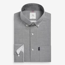 Load image into Gallery viewer, Light Grey Slim Fit Single Cuff Easy Iron Button Down Oxford Shirt - Allsport
