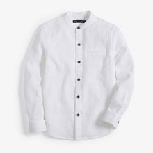 Load image into Gallery viewer, White Long Sleeve Textured Grandad Shirt (3-12yrs) - Allsport
