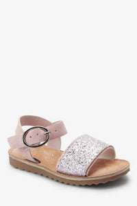 Pink Glitter Buckle Sandals - Allsport