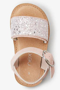 Pink Glitter Buckle Sandals - Allsport