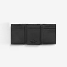 Load image into Gallery viewer, Black Signature Italian Leather Extra Capacity Trifold Wallet
