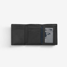 Load image into Gallery viewer, Black Signature Italian Leather Extra Capacity Trifold Wallet
