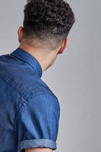 Indigo Slim Fit Denim Shirt - Allsport