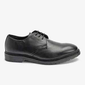 Black Cleated Sole Derby Shoes - Allsport