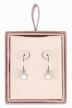Load image into Gallery viewer, Sterling Silver Opal Charm Hoop Earrings - Allsport
